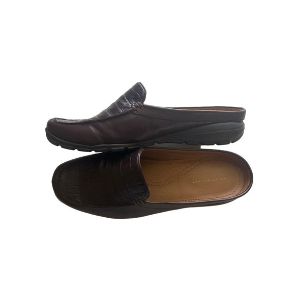 Easy Spirit, Leather, Brown Croc Pattern Mules, Size 8.5 M - Picture 2 of 7